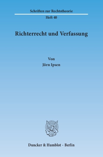 Cover: Richterrecht und Verfassung