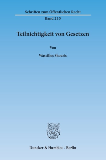 Cover: Teilnichtigkeit von Gesetzen