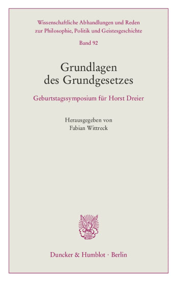 Cover: Grundlagen des Grundgesetzes