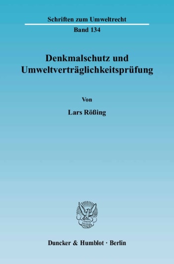 Cover: Denkmalschutz und Umweltverträglichkeitsprüfung