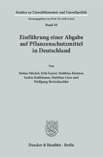 Cover: Einführung einer Abgabe auf Pflanzenschutzmittel in Deutschland