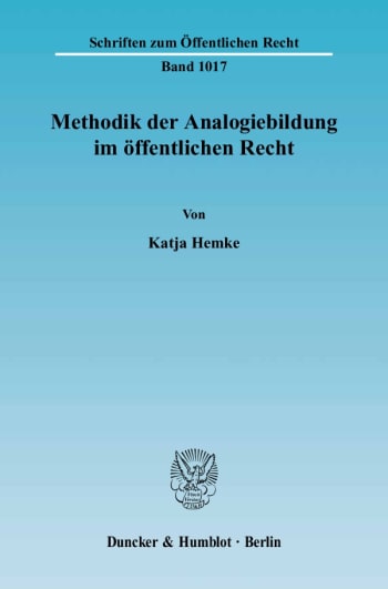 Cover: Methodik der Analogiebildung im öffentlichen Recht