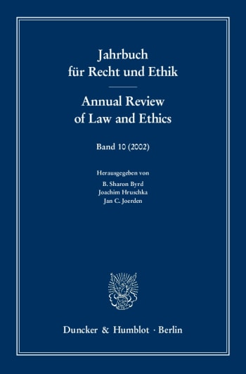 Cover: Jahrbuch für Recht und Ethik / Annual Review of Law and Ethics