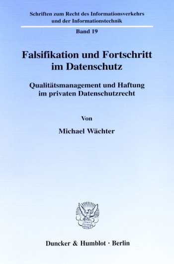 Cover: Falsifikation und Fortschritt im Datenschutz