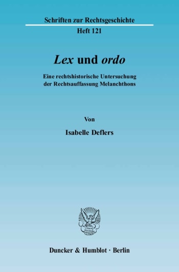 Cover: »Lex« und »ordo«