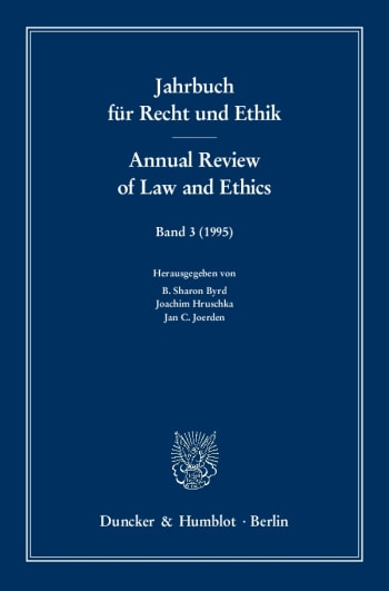 Cover: Jahrbuch für Recht und Ethik / Annual Review of Law and Ethics