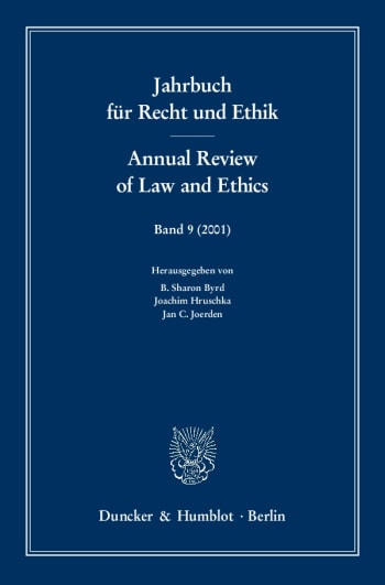 Cover: Jahrbuch für Recht und Ethik / Annual Review of Law and Ethics