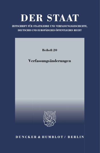 Cover: Verfassungsänderungen