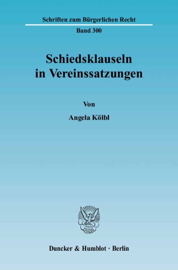 Cover: Schiedsklauseln in Vereinssatzungen