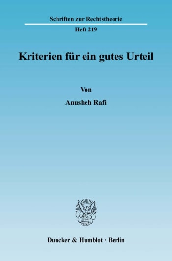 Cover: Kriterien für ein gutes Urteil