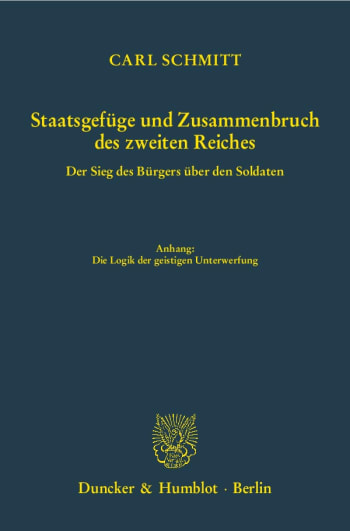 Cover: Staatsgefüge und Zusammenbruch des zweiten Reiches