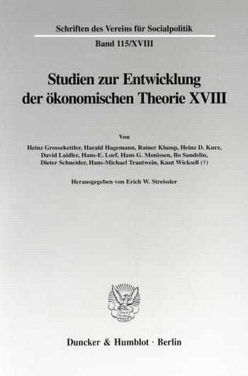 Cover: Knut Wicksell als Ökonom