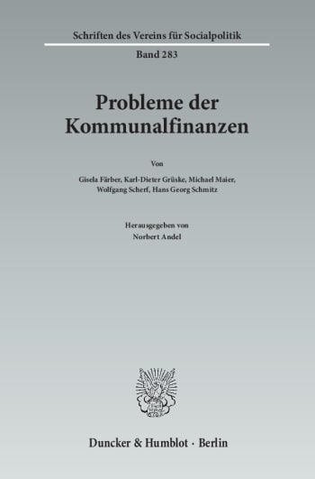 Cover: Probleme der Kommunalfinanzen