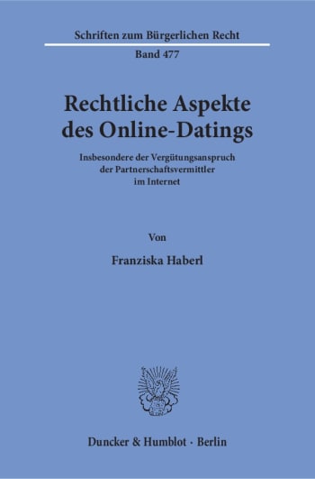 Cover: Rechtliche Aspekte des Online-Datings