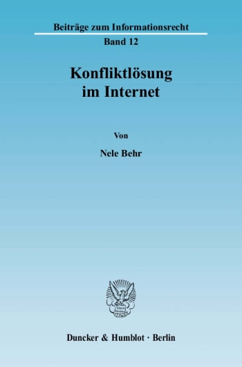 Cover: Konfliktlösung im Internet