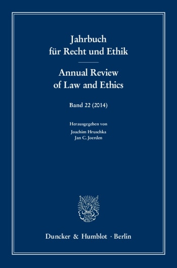 Cover: Jahrbuch für Recht und Ethik / Annual Review of Law and Ethics