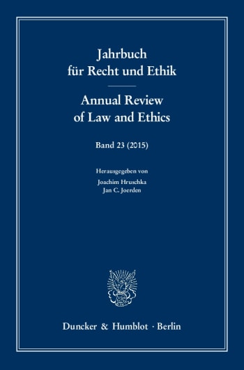 Cover: Jahrbuch für Recht und Ethik / Annual Review of Law and Ethics