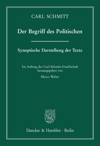 Cover: Der Begriff des Politischen