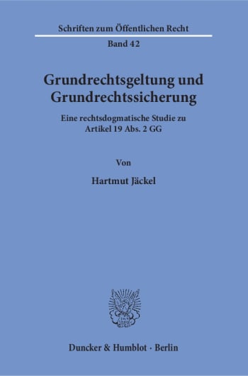 Cover: Grundrechtsgeltung und Grundrechtssicherung