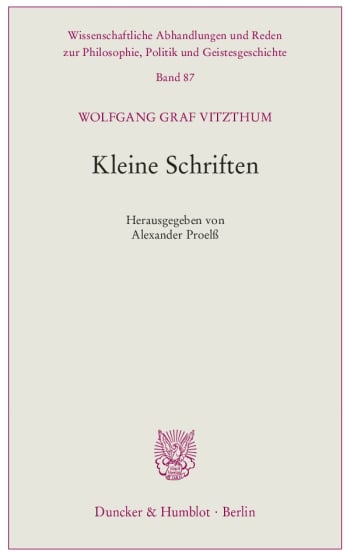 Cover: Kleine Schriften