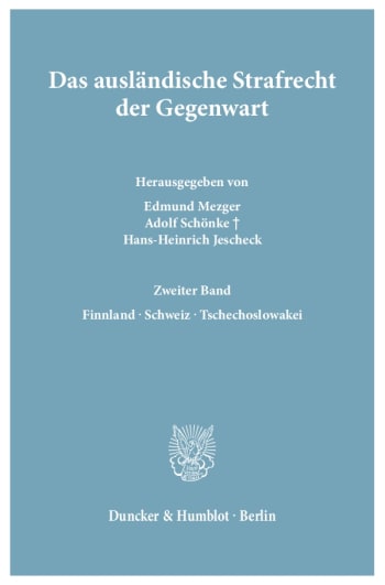 Cover: Das ausländische Strafrecht der Gegenwart