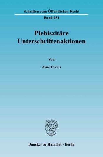 Cover: Plebiszitäre Unterschriftenaktionen