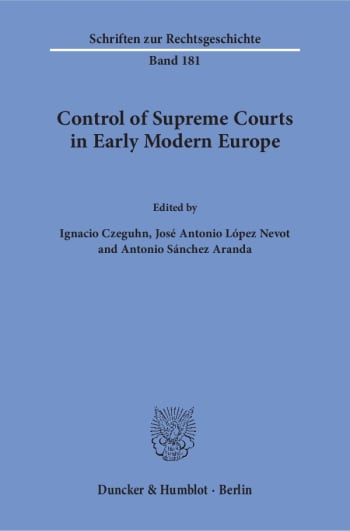 Cover: Control of Supreme Courts in Early Modern Europe