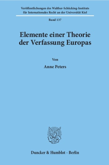 Cover: Elemente einer Theorie der Verfassung Europas