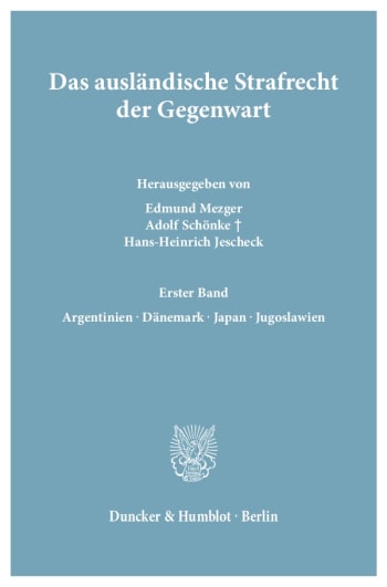 Cover: Das ausländische Strafrecht der Gegenwart