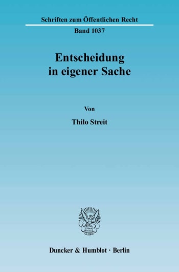 Cover: Entscheidung in eigener Sache