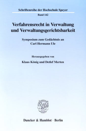 Cover: Verfahrensrecht in Verwaltung und Verwaltungsgerichtsbarkeit