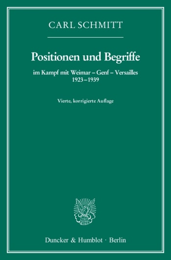 Cover: Positionen und Begriffe, im Kampf mit Weimar – Genf – Versailles 1923–1939