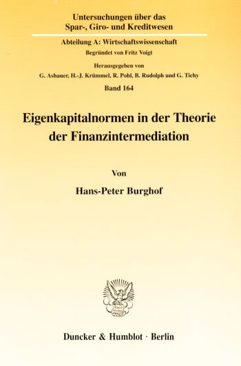 Cover: Eigenkapitalnormen in der Theorie der Finanzintermediation