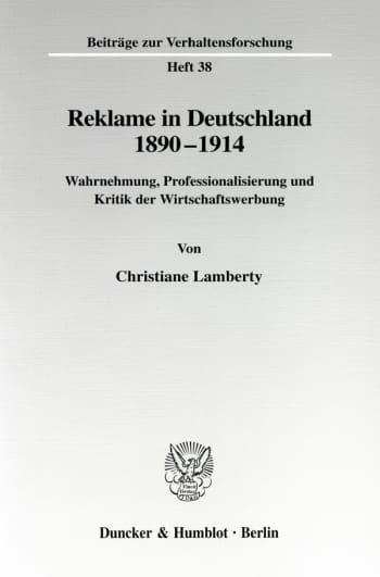 Cover: Reklame in Deutschland 1890-1914