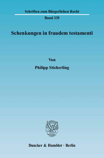 Cover: Schenkungen in fraudem testamenti