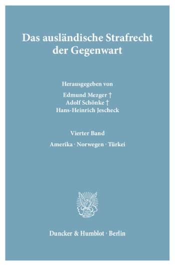 Cover: Das ausländische Strafrecht der Gegenwart