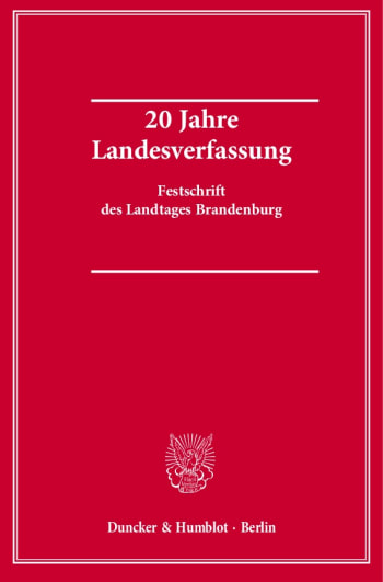 Cover: 20 Jahre Landesverfassung