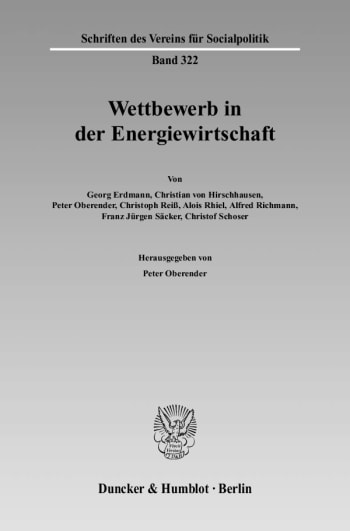 Cover: Wettbewerb in der Energiewirtschaft