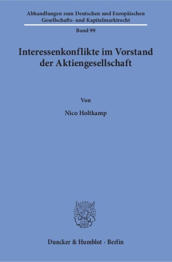 Cover: Interessenkonflikte im Vorstand der Aktiengesellschaft