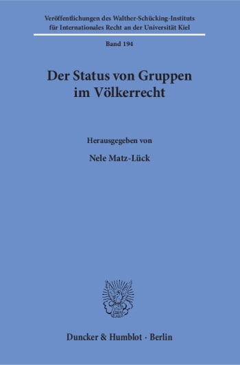 Cover: Der Status von Gruppen im Völkerrecht