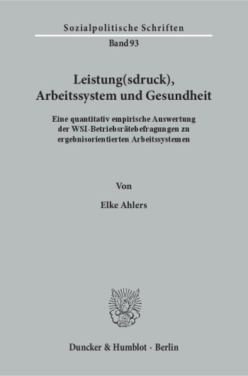 Cover: Leistung(sdruck), Arbeitssystem und Gesundheit