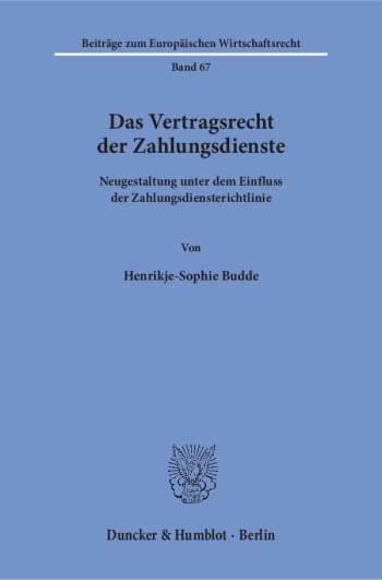 Cover: Das Vertragsrecht der Zahlungsdienste