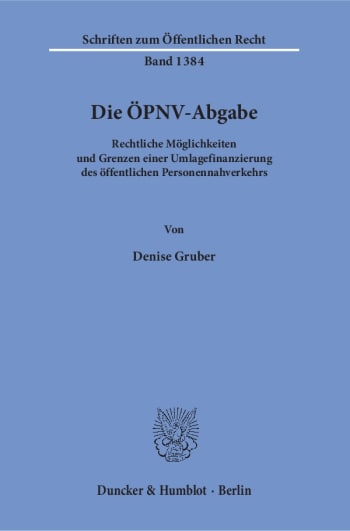 Cover: Die ÖPNV-Abgabe