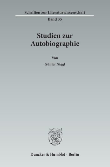 Cover: Studien zur Autobiographie