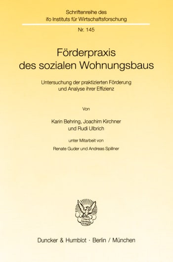 Cover: Förderpraxis des sozialen Wohnungsbaus