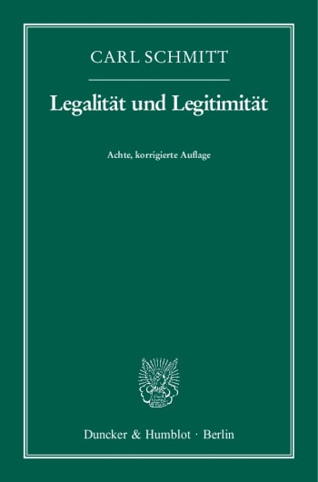 Cover: Legalität und Legitimität