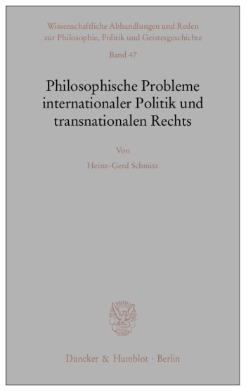 Cover: Philosophische Probleme internationaler Politik und transnationalen Rechts