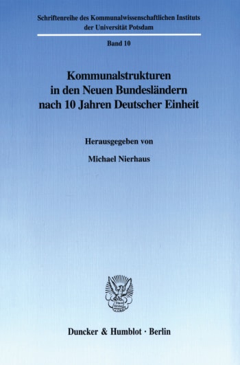 Cover: Schriftenreihe des Kommunalwissenschaftlichen Instituts der Universität Potsdam (KWIS)