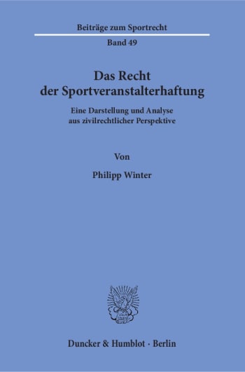 Cover: Das Recht der Sportveranstalterhaftung