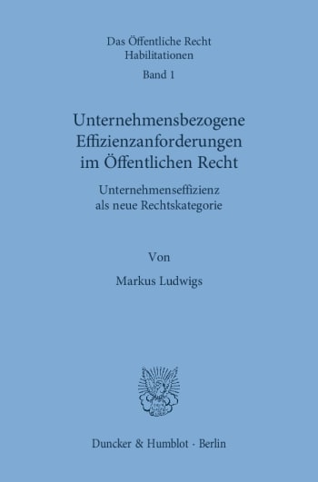 Cover: Unternehmensbezogene Effizienzanforderungen im Öffentlichen Recht